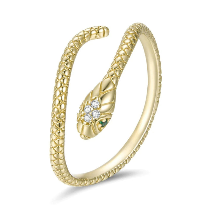 Snake-shaped open ring adjustable European and American style ladies ring