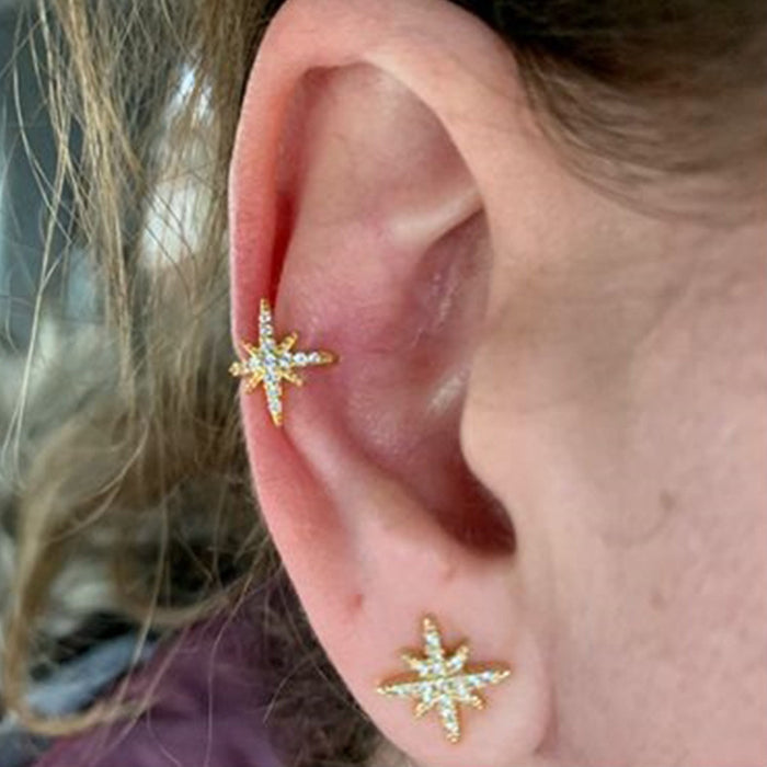 Eight-pointed star ear clip creative sweet cool style ear clip