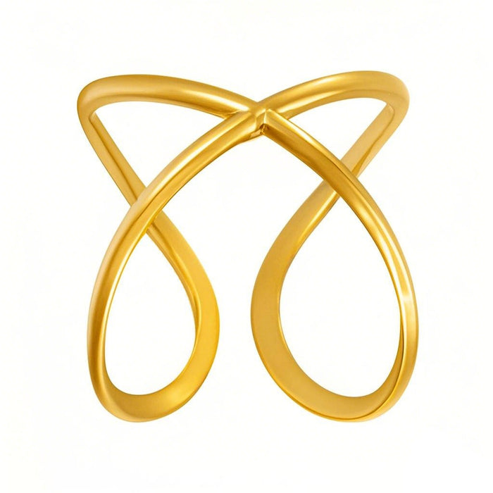 Wholesale stainless steel irregular line cross opening rings