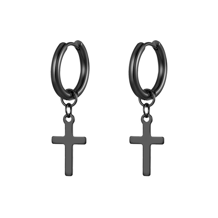 Titanium steel cross earrings for men and women 316 stainless steel 18K earrings