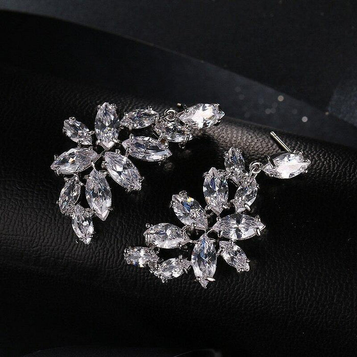 Leaf tassel earrings elegant earrings for women