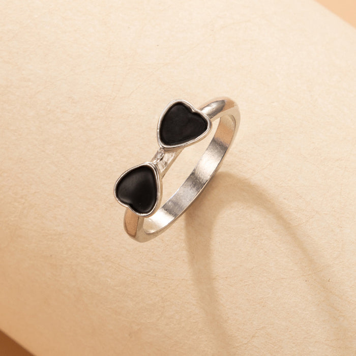 Love letter LOVE fishbone animal geometric ring