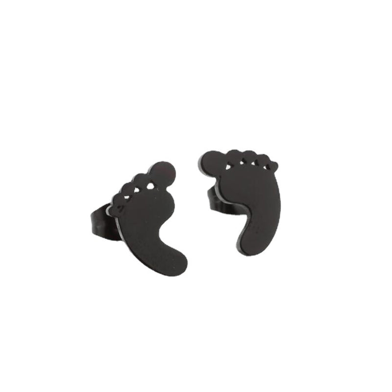 Pendientes de acero inoxidable con forma de huella de bebé: joyas bonitas y emotivas para madres
