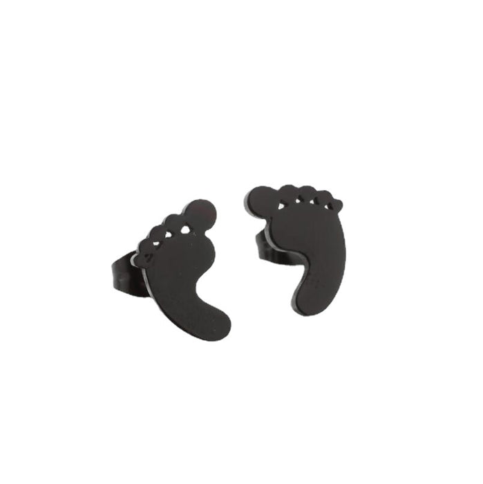 Baby Footprint Stainless Steel Stud Earrings - Cute and Heartfelt Jewelry for Mothers