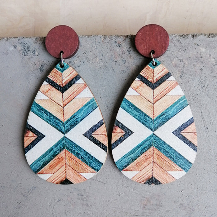 Wooden textured earrings