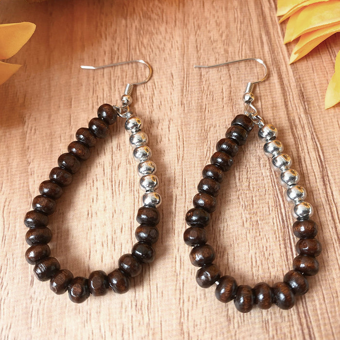 Wooden beaded earrings