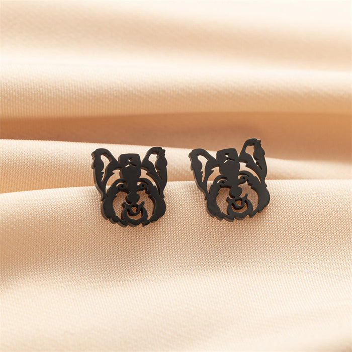 Dog Design Stainless Steel Stud Earrings - Cute and Stylish Animal Jewelry