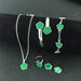 Wholesale 5-piece set of five-petal flower necklace, bracelet, bangle, earrings, and ring - wallojewerly 