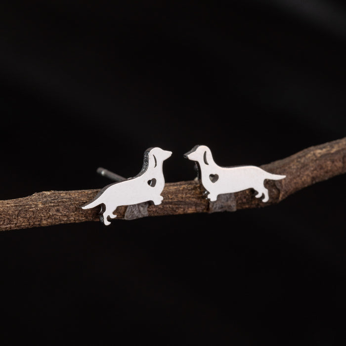 Dog Zodiac Stainless Steel Stud Earrings - Adorable and Playful Animal Jewelry