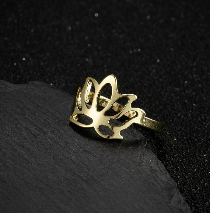 Fashionable small and fresh flower rings, wholesale of stainless steel open rings