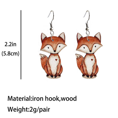 Cute Animal Earrings with Raccoon, Sloth, and Fox Designs