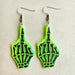 Halloween Skull Alien UFO Witch Furnace Fluorescent Acrylic Earrings - wallojewerly 