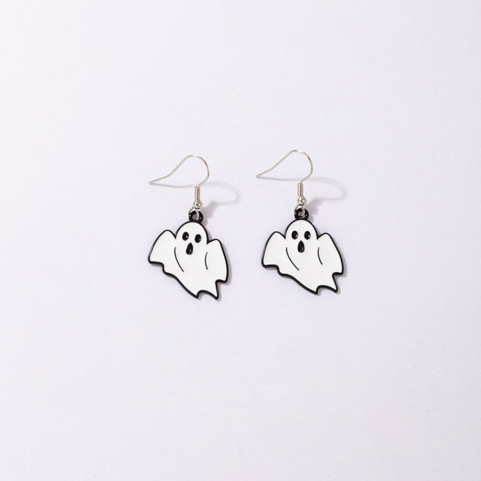 Halloween horror skull oil drip earrings