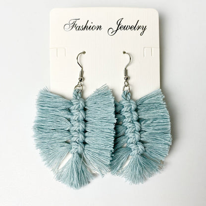 Bohemian Tassel Earrings with Wooden Design for Wedding and Gifts