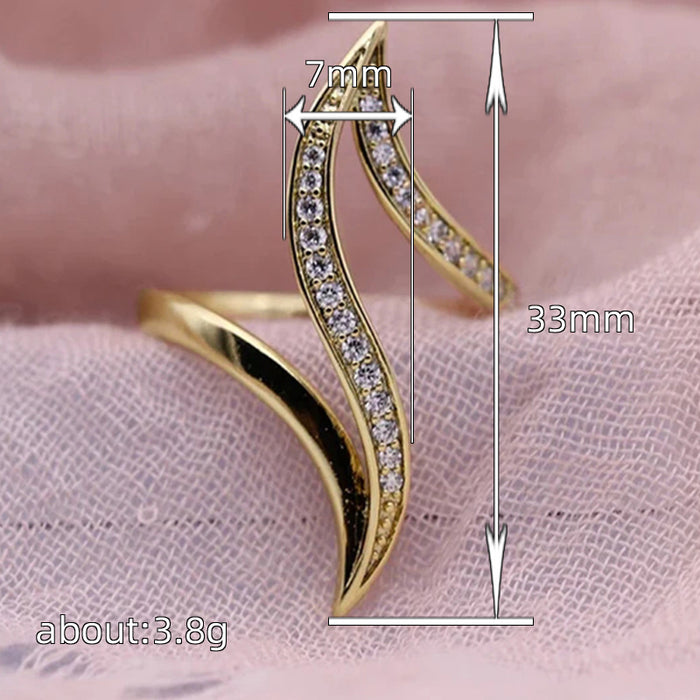 Linear ring design ring micro inlaid jewelry women - wallojewerly 