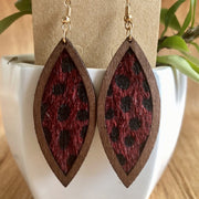 Animal Print Leather Earrings with Leopard Print and Western Style - wallojewerly 