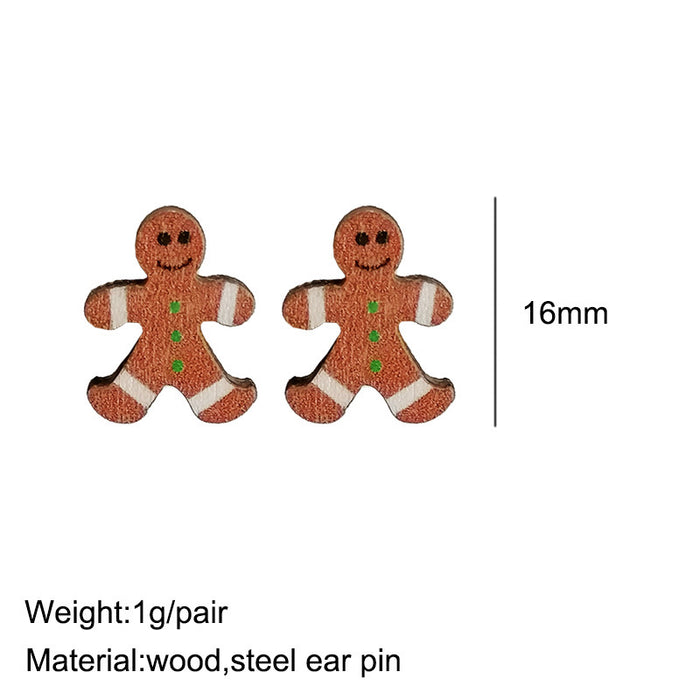 Wooden Santa earrings