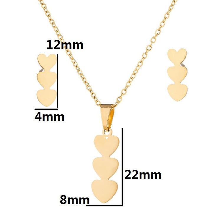 Pendientes colgantes geométricos, accesorios de cadena de clavícula en forma de corazón con temperamento de joyería sencilla de acero inoxidable transfronterizo ins al por mayor