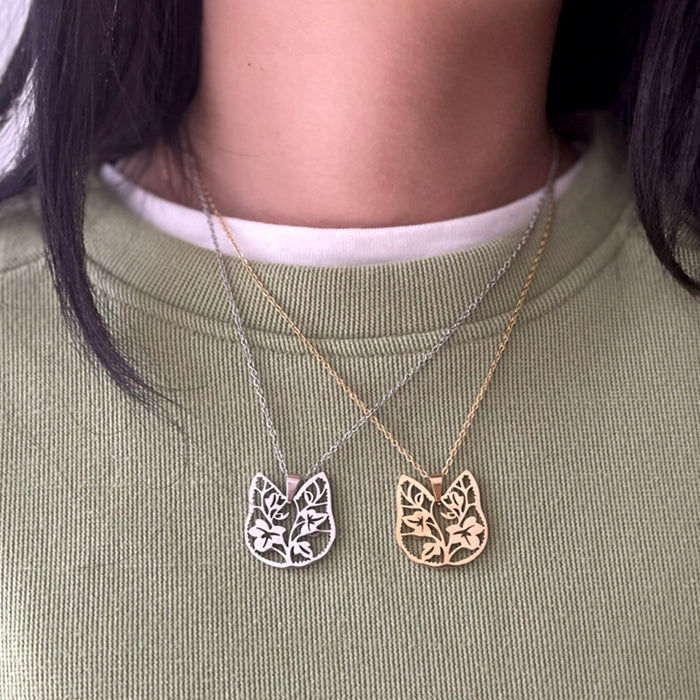 Birdsong and Flowers Necklace, Simple Cat Animal Clavicle Necklace for Women Ins Style Niche Design Jewelry