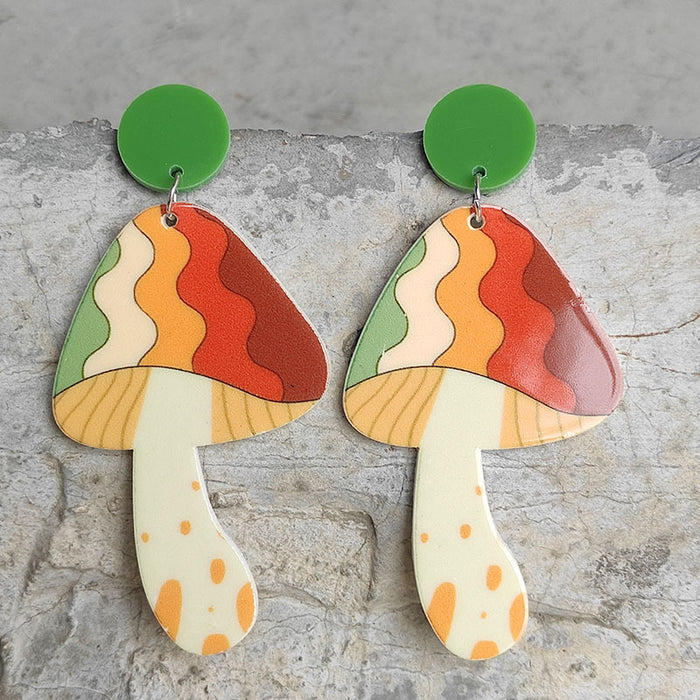 Acrylic mushroom earrings