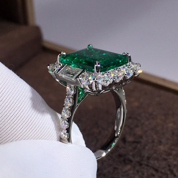 Anillo geométrico de alta gama con simulación de temperamento, anillo de lujo de estilo europeo y americano.