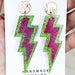 Fluorescent Acrylic Lightning Earrings