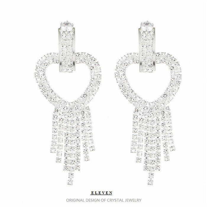 Bridal Waterfall Rhinestone Earrings - Elegant Tassel Jewelry for Events