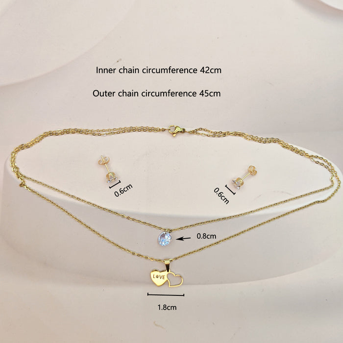 Pendientes de plata con forma de corazón de acero inoxidable y acero de titanio al por mayor