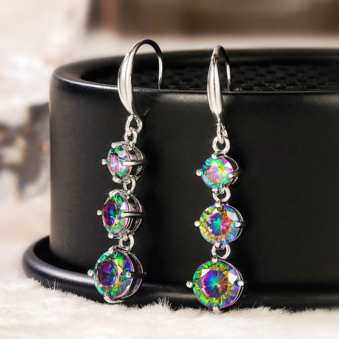 Colored zircon earrings