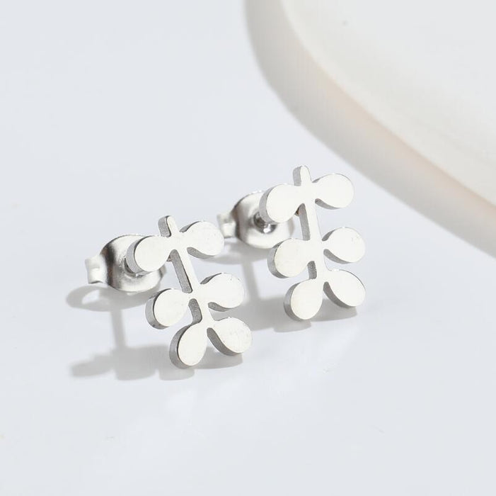 Leaf Stainless Steel Stud Earrings - Simple and Elegant Nature Jewelry