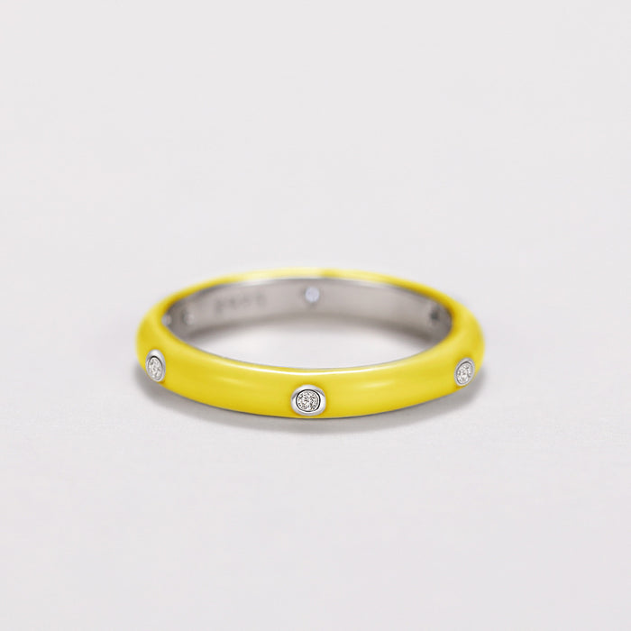 Anillo de gota de aceite de color arcoíris, anillo de circón minimalista y versátil