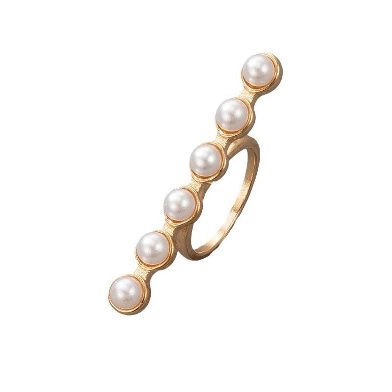 Simple pearl horizontal single ring