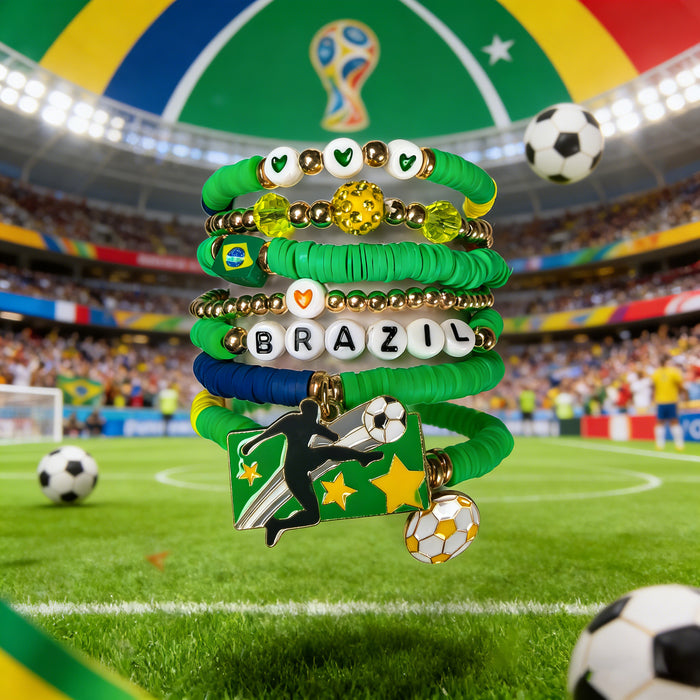 Wholesale 2026 World Cup Soccer-Themed Polymer Clay Bracelet Sets