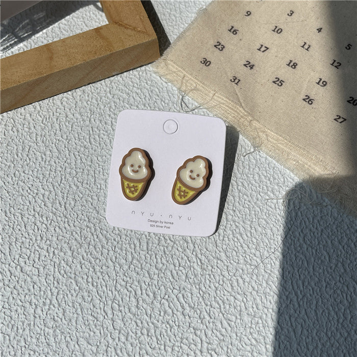 Cute and sweet earrings | Original personalized milk tea ice cream fun earrings