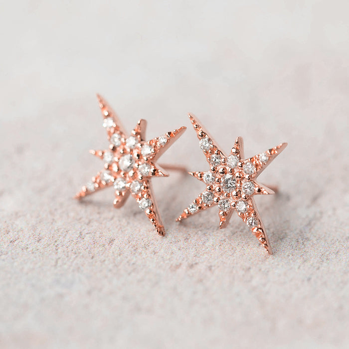 Pendientes elegantes de circonita con forma de oreja de trigo para mujer