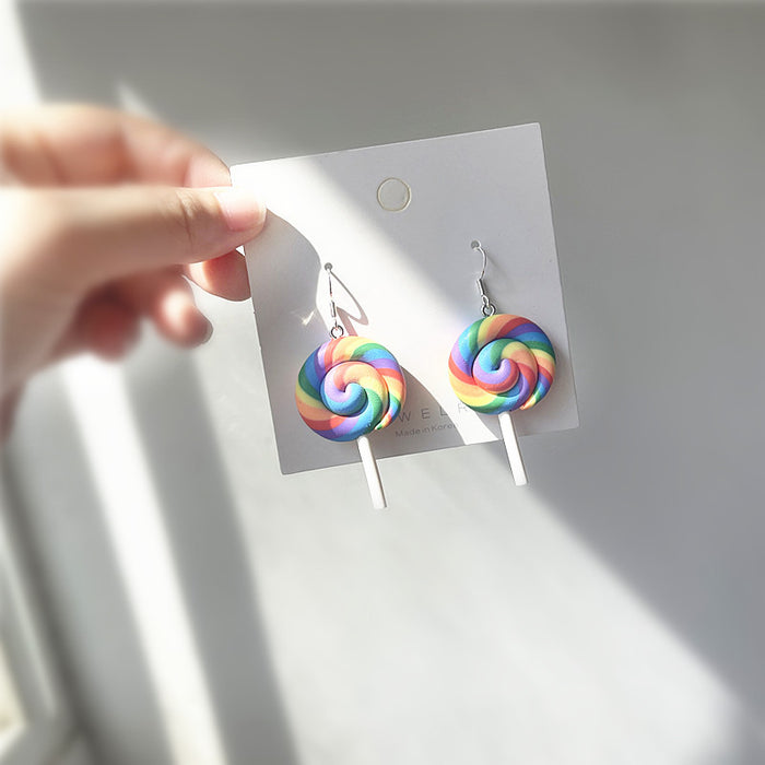 Lollipop earrings cute soft girly earrings no piercing ear clips