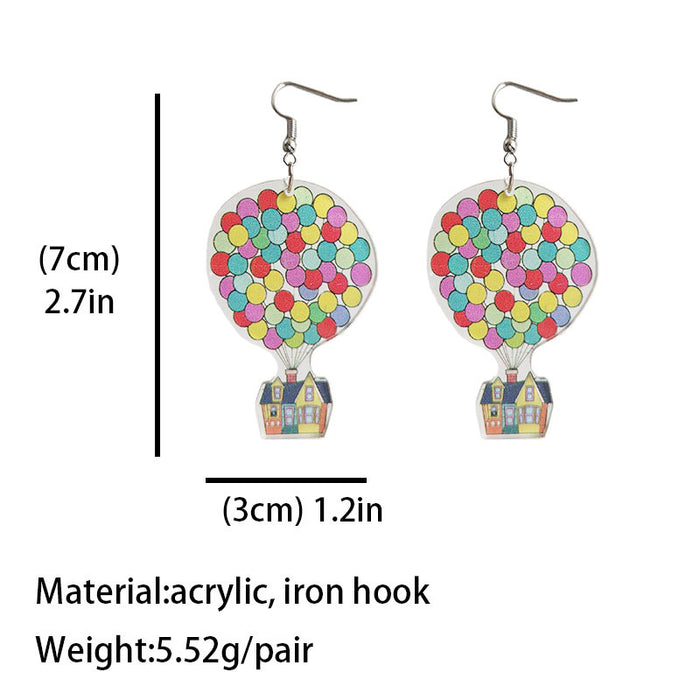 Storybook Earrings with School Bus and Colorful Fish Designs