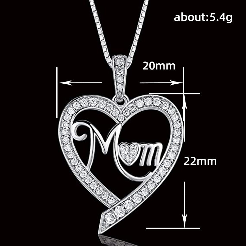 Mother's Day Heart Shape MOM Pendant Women's Necklace