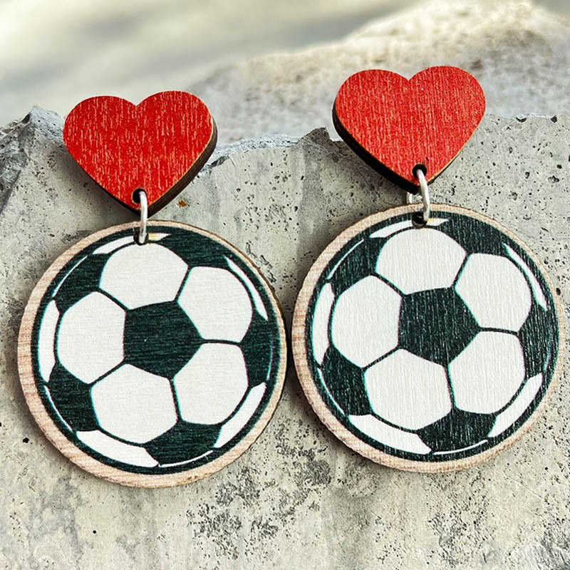 Ball wooden earrings