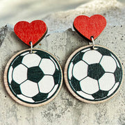 Ball wooden earrings - wallojewerly 