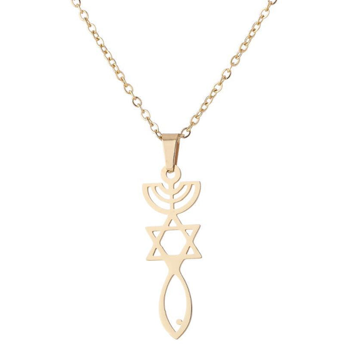 Hexagram pendant necklace, simple Korean geometric clavicle chain girls fashion wholesale