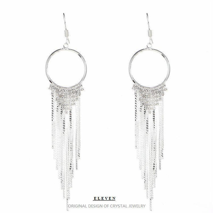 Long Tassel Rhinestone Earrings - Elegant and Versatile Jewelry for Women