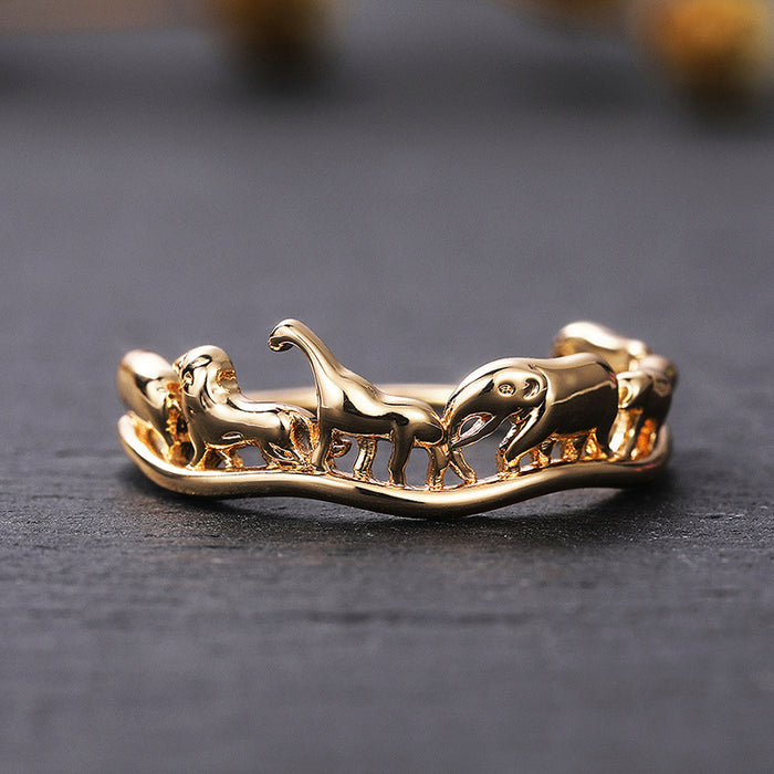 Circus Animal Ring Japanese Creative Light Luxury Style Women's Ring