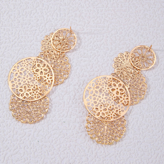 Petal Overlay Buckle Earrings Vintage Luxury Earrings