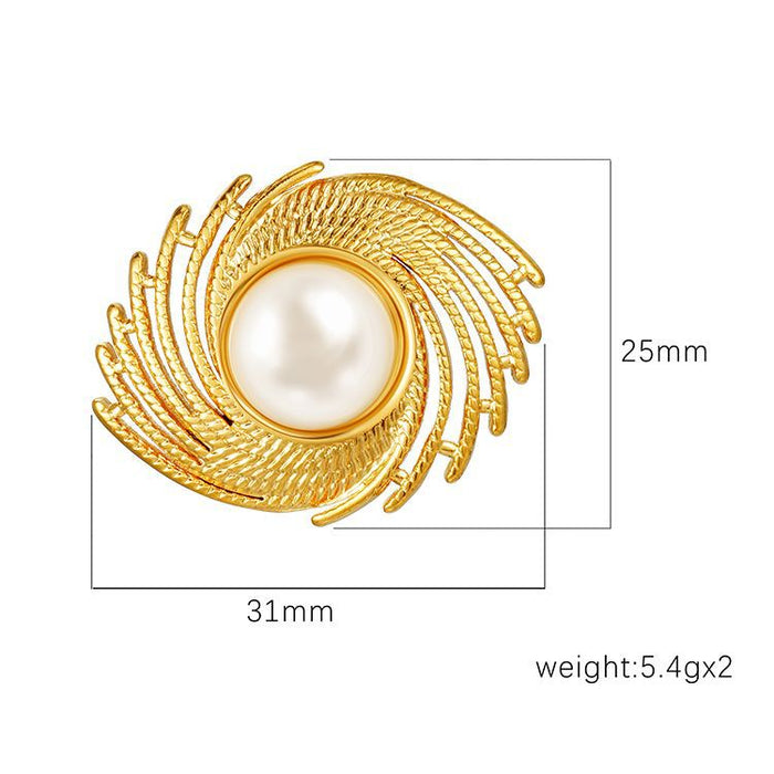 Exaggerated pearl earrings, light luxury women's whirlwind earring design