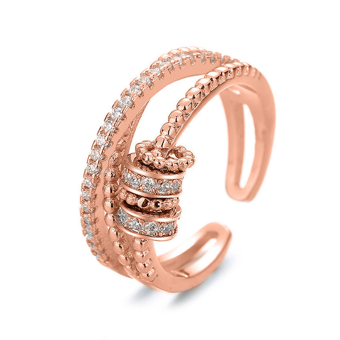 Women's open adjustable geometric ring