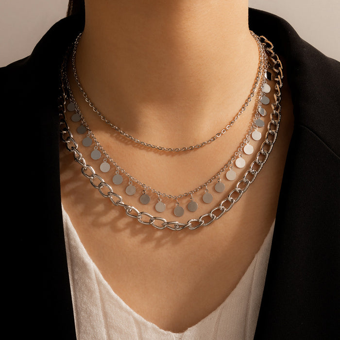 V-Neck Fashion Necklace - Simple OL Style for Women