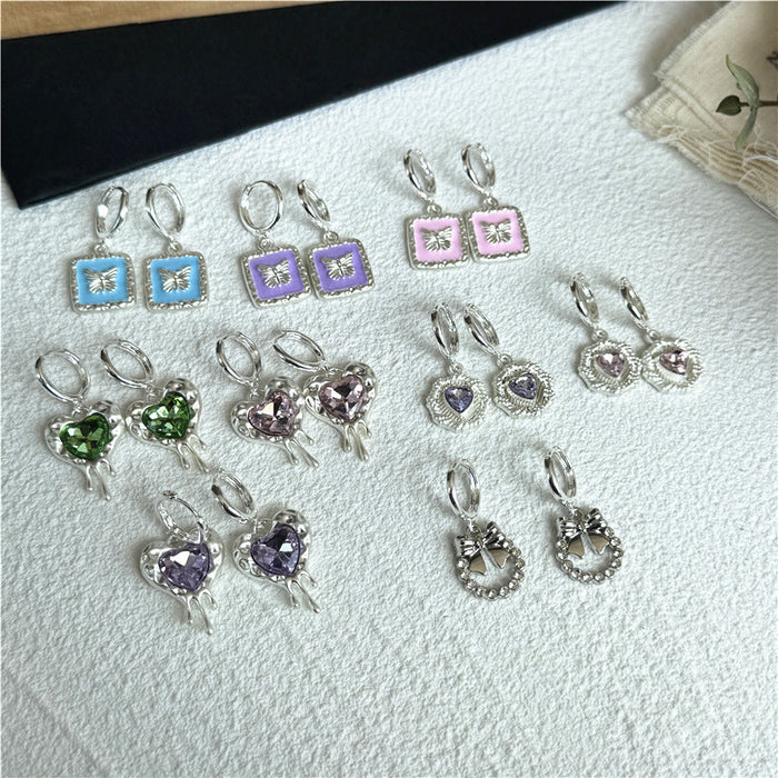 Sweet and cool hot girl earrings Korean style personality love tulip earrings