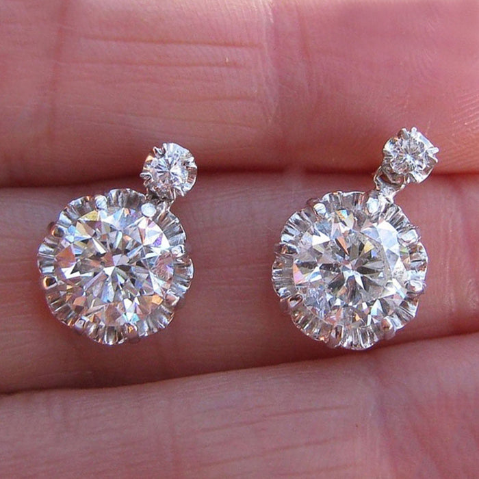 Pendientes de circonitas y diamantes