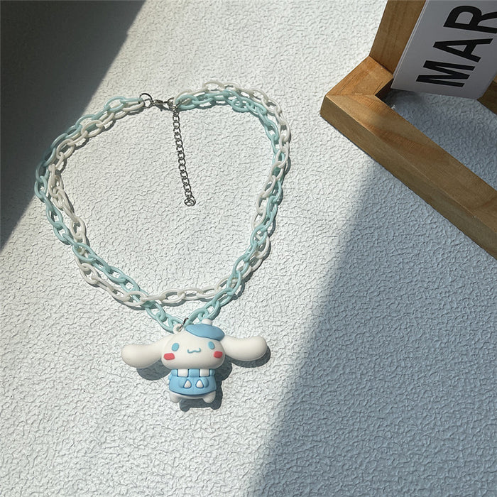 Puppy three-dimensional necklace soft girl style pendant earrings